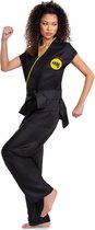 Smiffy's - Karate Kostuum - Cobra Kai Bad Snake Karate Kostuum - Zwart - Small / Medium - Carnavalskleding - Verkleedkleding