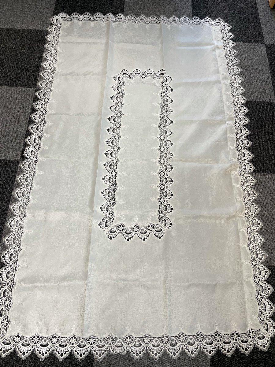 Tafelkleed - Grofkant - Wit - Ovaal - 180 x 130 cm - 8139