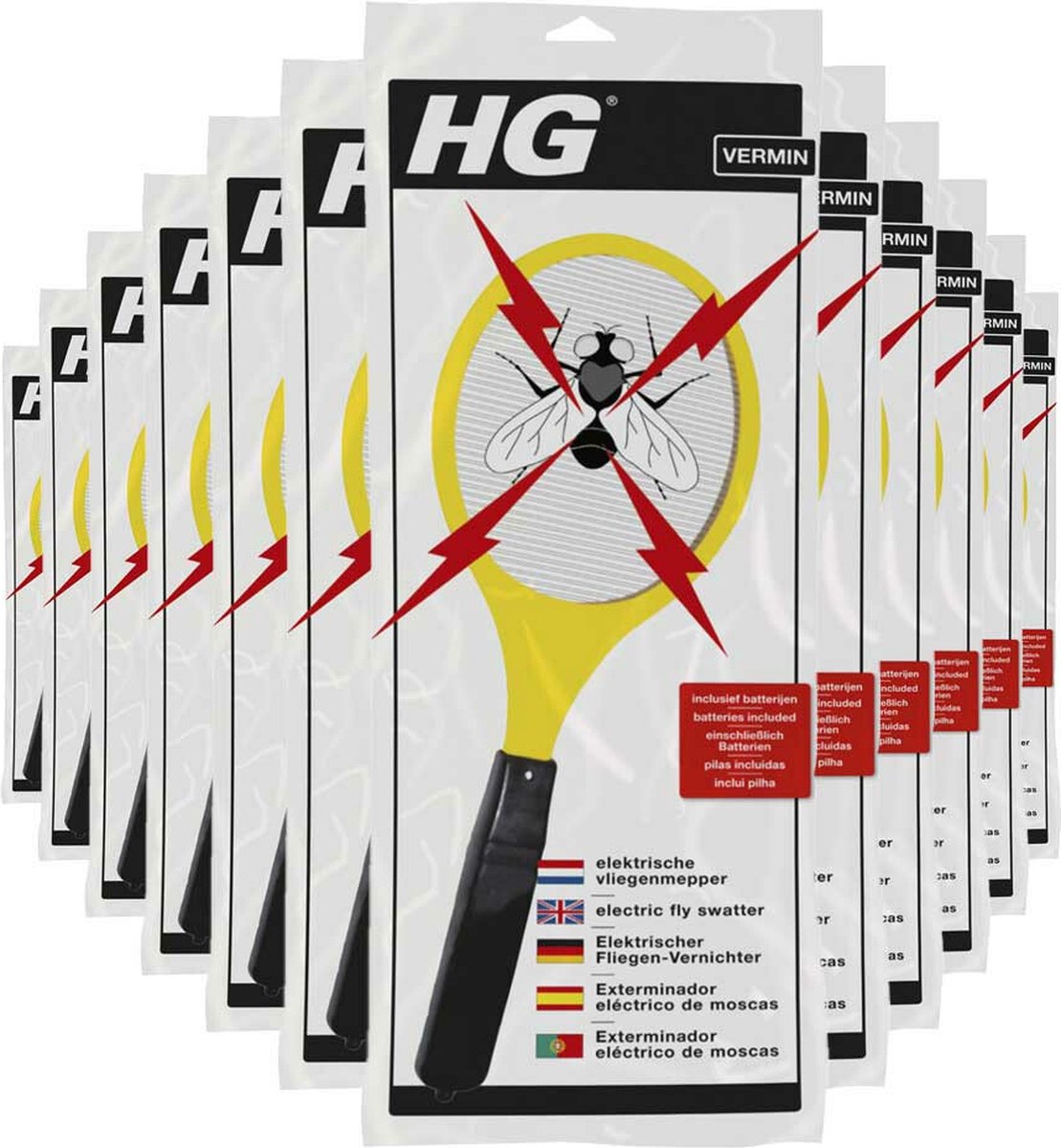 HG X Elektrische Vliegenmepper - 12 x - Voordeelverpakking