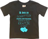 Shirt Aankondiging zwangerschap Ik ben zo schattig papa en mama besloten er nog zo eentje te "maken" | korte mouw | zwart/aquablauw | maat 86/92 zwangerschap aankondiging bekendmaking