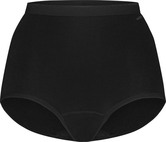 Zwart broekje met zeer hoge taille en brede, elastische band.