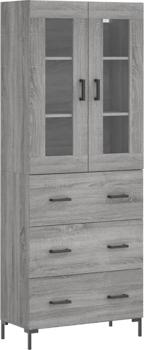 vidaXL Armoire haute 70 x 34 x 180 cm Bois traité Chêne Sonoma gris