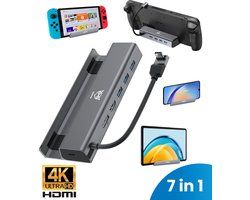 Good2know Steam Deck Dock - Multifunctioneel Docking station voor valve Steam Deck console, switch, ipad - 7 in 1 - 4k hdmi - Ethernet - PD - Met display poort