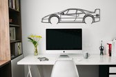 Ferrari F40 Silhouette – Metal Art - Décoration murale - Man Cave - Décoration voiture - 80cm X 20cm - Décoration murale - Cadeau pour homme