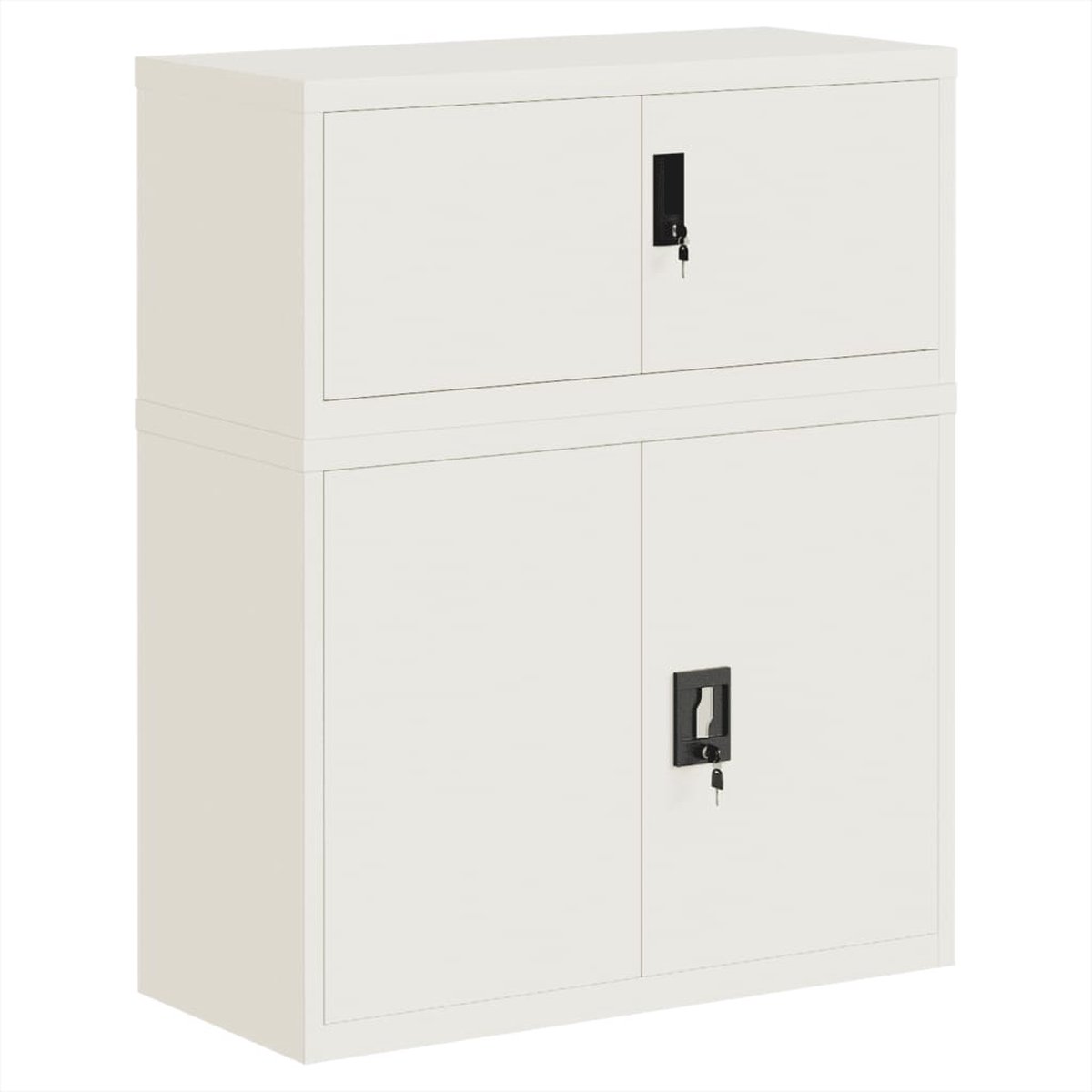 vidaXL Archiefkast - 90x40x110 - cm - staal - wit