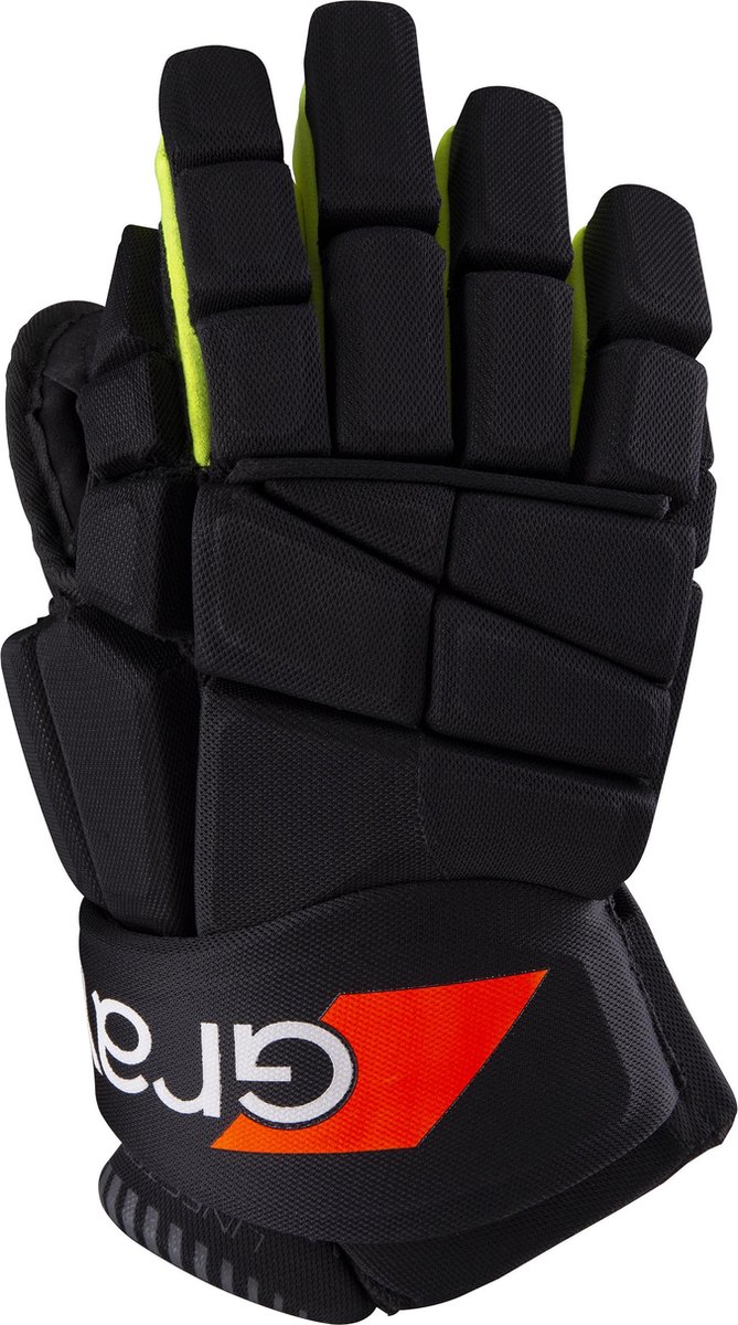 Grays hockeyhandschoenen Linestopper Zwart / Fluo Geel - RH - maat Large
