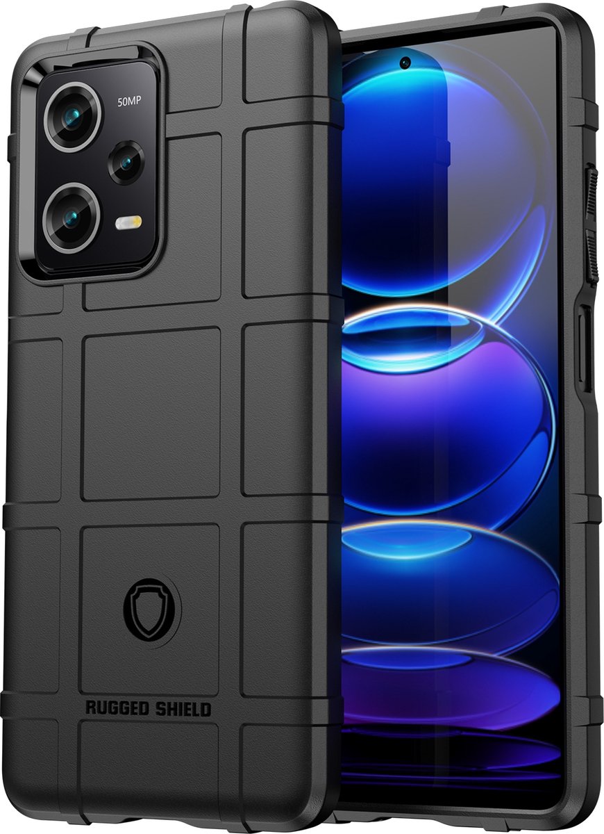 Mobigear Hoesje geschikt voor POCO X5 Telefoonhoesje Flexibel TPU | Mobigear Rugged Shield Backcover Shockproof | Schokbestendig X5 Telefoonhoesje | Anti Shock Proof - Zwart