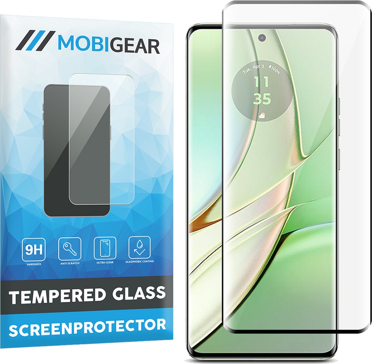 Mobigear Screenprotector geschikt voor Motorola Edge 40 Glazen | Mobigear Premium Screenprotector - Case Friendly - Zwart