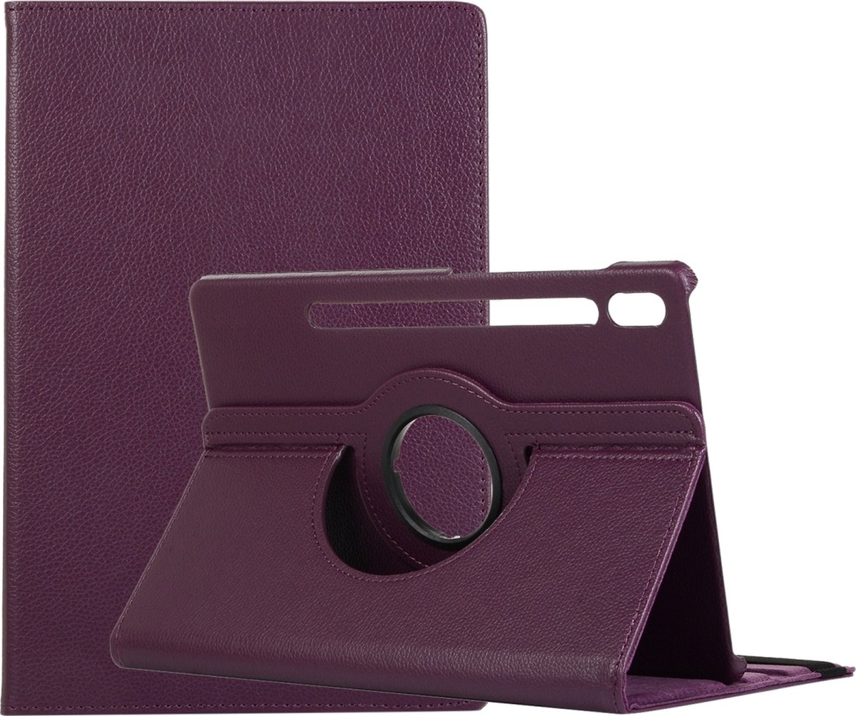 Mobigear Tablethoes geschikt voor Samsung Galaxy Tab S9 Plus Hoes | Mobigear DuoStand Draaibare Bookcase - Paars