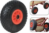 PD® Wiel + Band Klein - 3.00-4 - Kruiwagenband - Bolderkarwiel - Steekwagenwiel met luchtband - Asgatdiameter 20mm rollager - 26cm