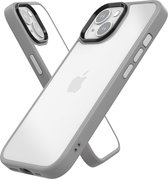 IYUPP Hoesje geschikt voor Apple iPhone 15 - Grijs x Wit