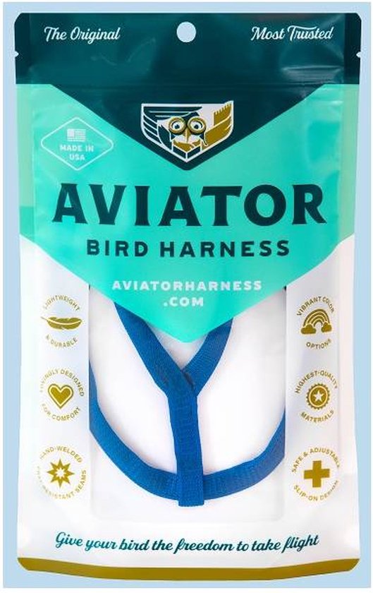 Aviator Bird Harness & Leash X-Small Blue