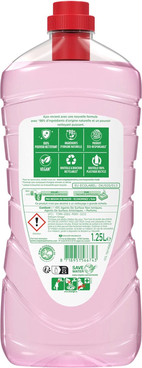 Nettoyant sanitaires anticalcaire surpuissant Ajax 500 ml