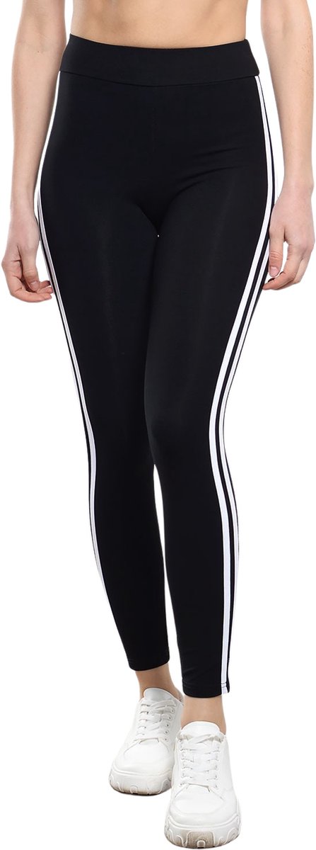 Comfortabele Sport Legging / Pants - Stretch & Kwaliteit - Zwart-Wit - S — afbeelding 3