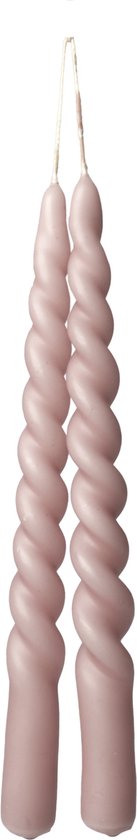 Twisted kaarsen roze - 2pc - swirl- candle- pink