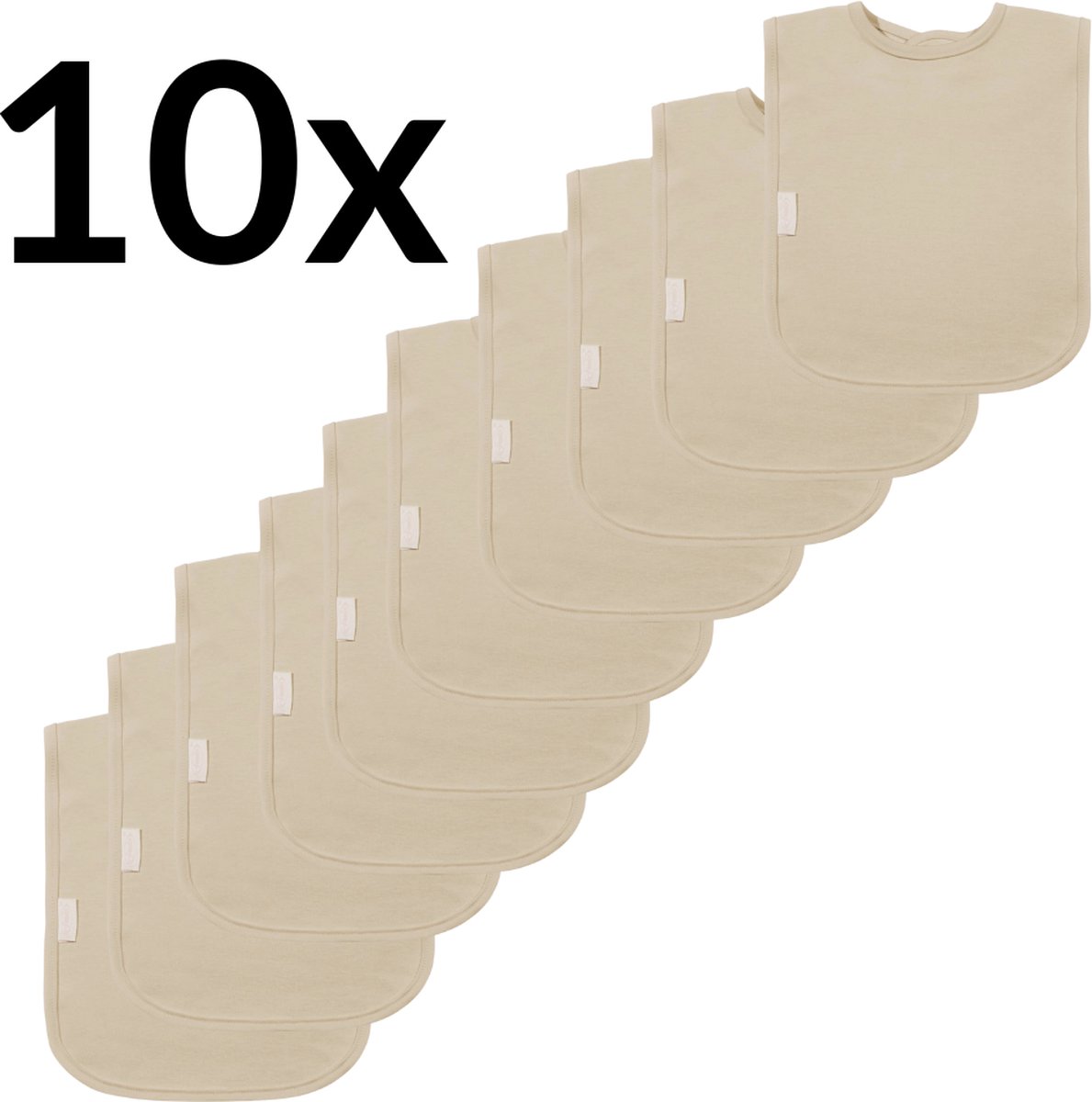 Goedkoopste Funnies Interlock Slabben 10-Pack Cream - Set van 10 Zachte Slabbetjes - Slabbers - Kwijldoekjes - 25x40 cm - Gemaakt van Duurzaam Katoen - Absorberend en Makkelijk Wasbaar - Ideaal voor Voeden en Kwijlen