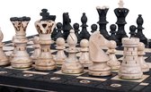 Ambassador Black Edition - Groot jeu d'échecs en bois (54x54cm) avec échiquier brûlé