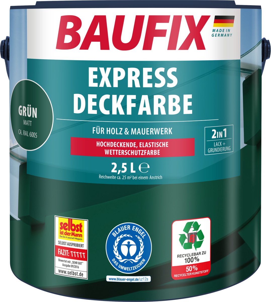 BAUFIX Express Dekkende lakverf groen 2,5 Liter