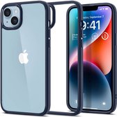 Apple iPhone 15 Plus Hoesje Armor Back Cover Transparant Blauw