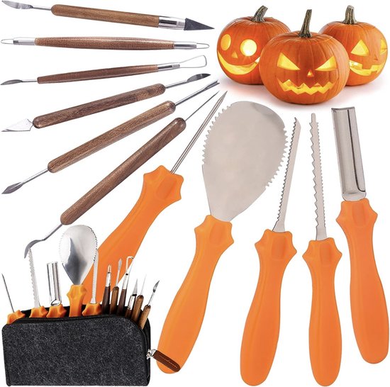 3 Outils à Citrouille En Acier Inoxydable - Cuillère à Pulpe, Évideur | Pour Halloween, Cuisine Courges