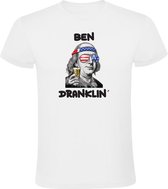 Ben dranklin Heren T-shirt - wetenschap - politicus - schrijver - dollar - amerika - amerikaan - franklin - bier - usa - humor - grappig