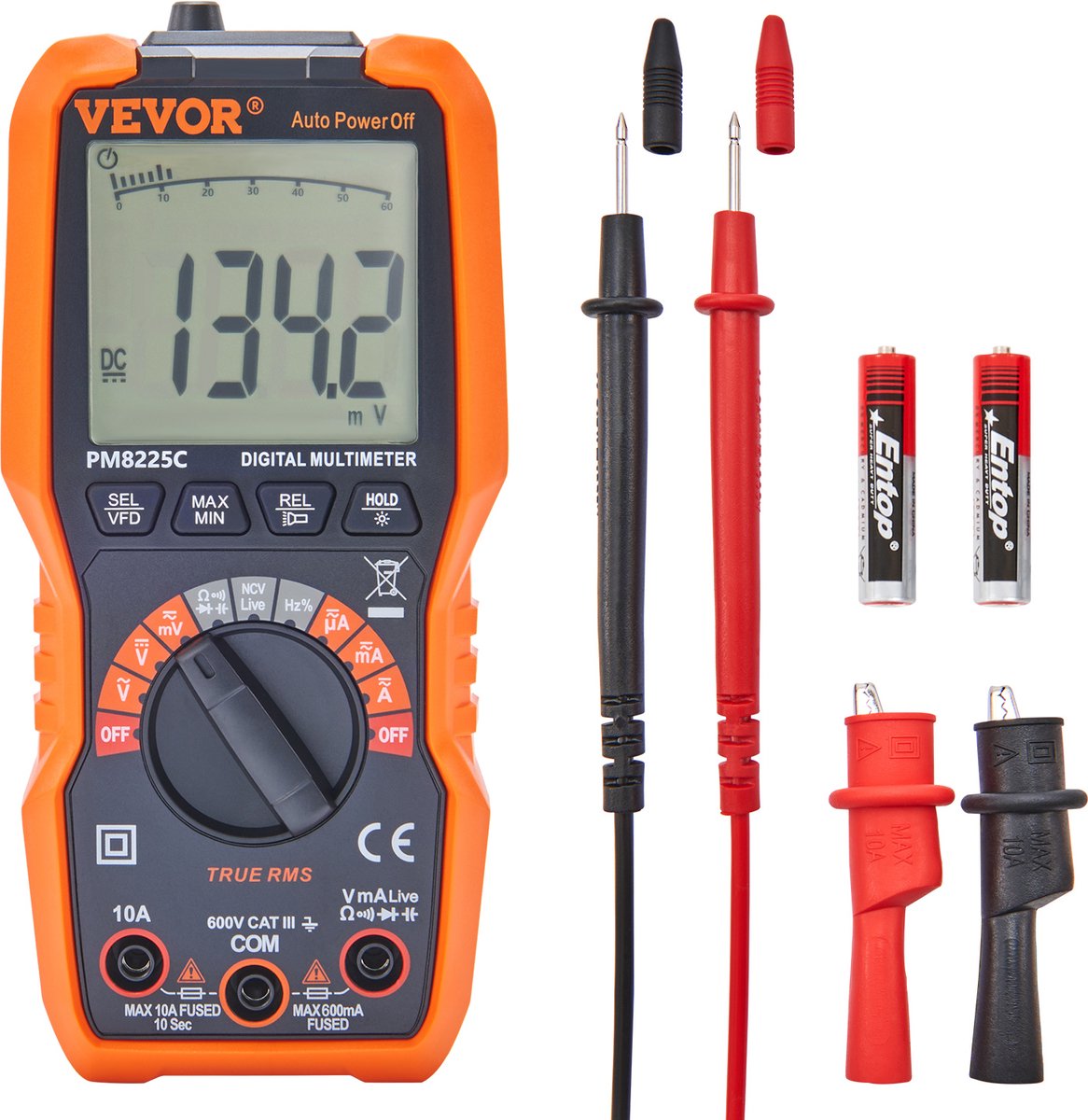Digitale Multimeter – 4000 Counts – Voltmeter, Batterijtester, Continuïteitstester – Geschikt voor Elektronica en Auto-onderhoud