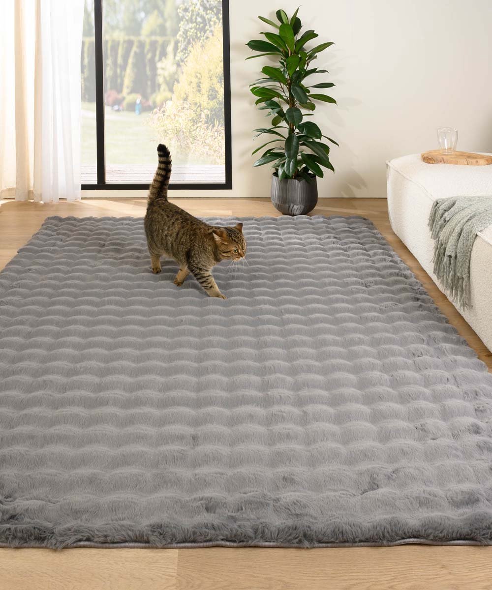 Fluffy loper - Cloud grijs 80x250