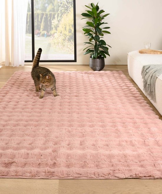 Fluffy loper - Cloud roze 80x250 cm