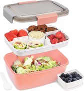 Lunch box - Boîte à pain 4 compartiments - Boîte Bento - Rose