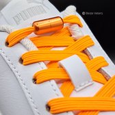 Beste Veters - Veters elastische - Veters draaisluiting - Oranje veters - Lock laces - Veters 100 cm - Veters oranje