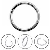 Fako Bijoux® - Chirurgisch Stalen Ring Piercing - Diameter 12mm - Dikte 1.2mm - Ringetje geschikt voor Helix, Tragus, Septum, Lip, Neus & Wenkbrauw - Zilverkleurig