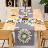 Tafelloper, 40 x 140 cm, groen, tafelloper, bloemenprint, decoratieve tafelloper, 1-delige set, modieus, modern, wasbaar, antislip, voor bruiloft, verjaardag, outdoor, feest, eettafel, decoratie