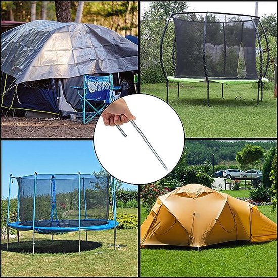 Stormharing Grondpen - 6 Stuks - XL - Ø12mm x 380mm / 40mm - 450 Gram - Gegalvaniseerde Afwerking Stalen Staaf - Tentharing - Gebogen - Grondanker van Storm — afbeelding 4