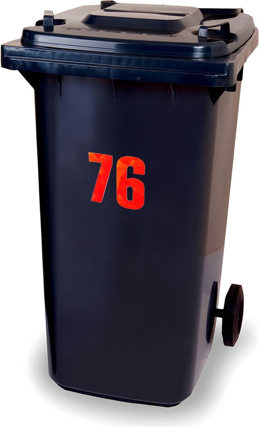 Donkere kliko met op de zijkant het oranje cijfer 76.