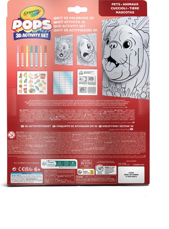 Crayola POPS 3D-Aktivitätsset Dschungel - Ausmalen & Basteln Für Kinder Ab 6 Jahren, Inkl. Stifte & Sticker