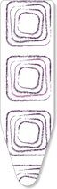 Mouwplankovertrek 3 Laags, 59 x 21 cm. Wit met Paarse Vierkanten