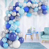 FeestmetJoep® Ballonnenboog Blauw & Zilver - Verjaardag versiering