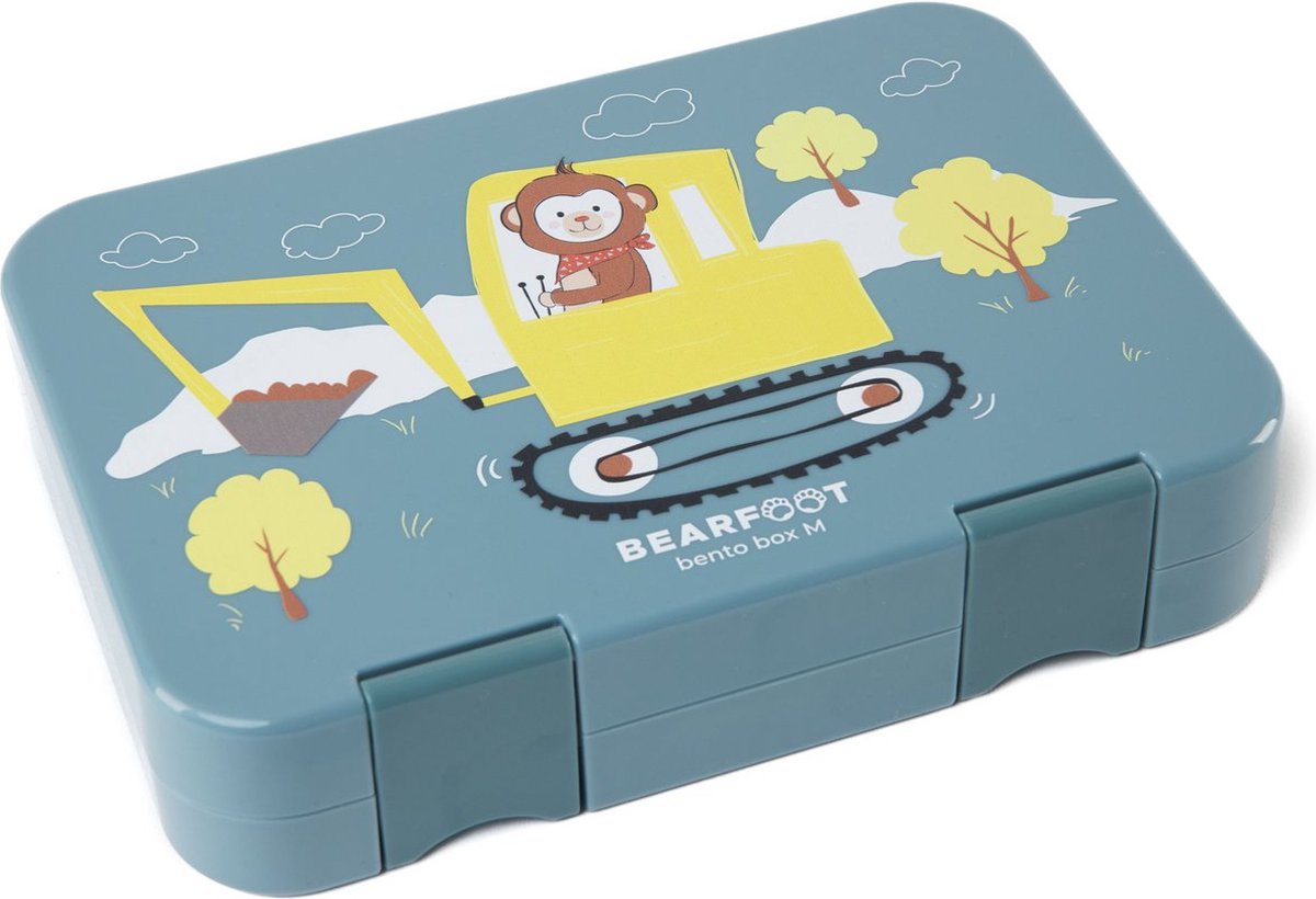 Bentobox, lunchbox, broodtrommel voor kinderen - Excavator Monkey aapje