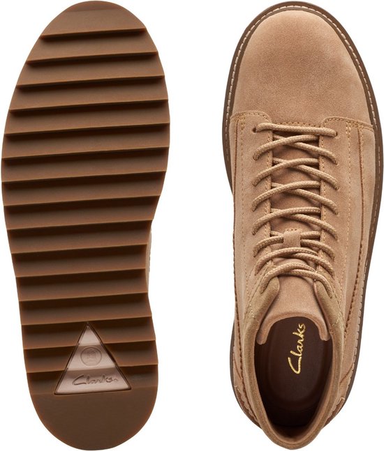 Clarks Originals Clarkhill Mid - Scarponcini Uomo In Pelle Marrone, Plantare Intercambiabile, Suola Contour Cushion