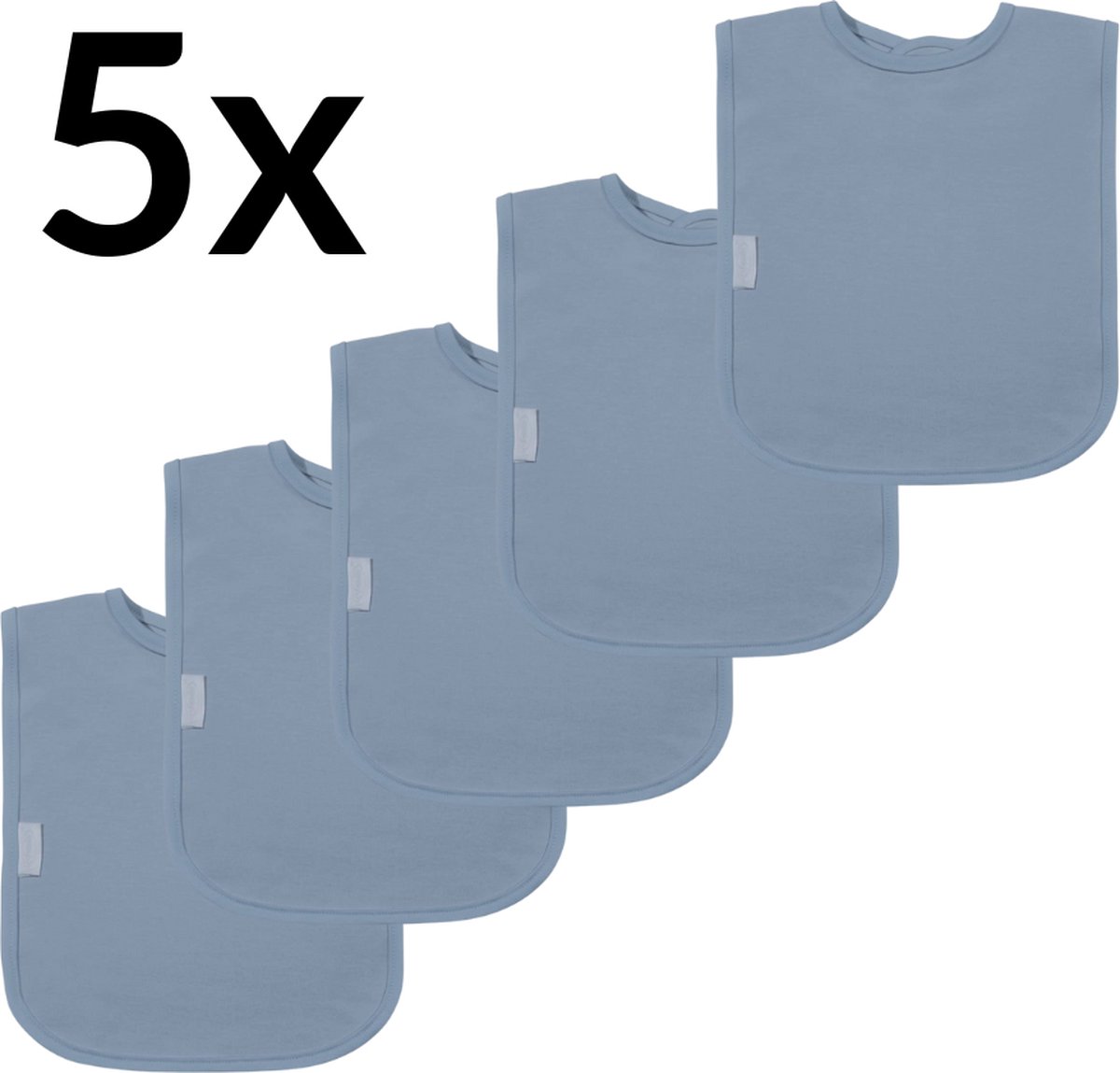 Goedkoopste Funnies Interlock Slabben 5-Pack | Grey Blue | Set Van 5 Stuks | Slabbers