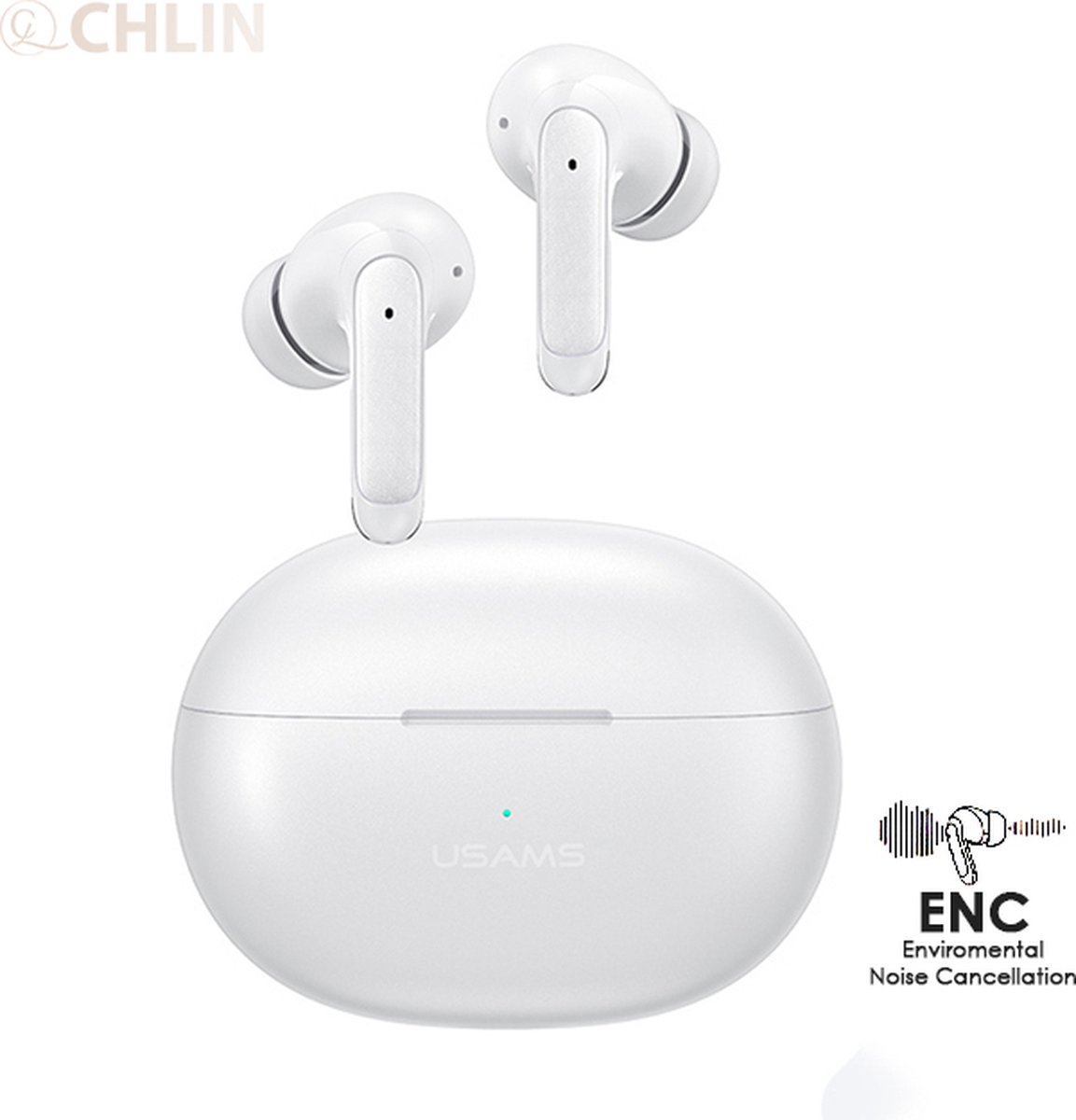 CL CHLIN® Usam X-DON Wit - Draadloze In Ear Bluetooth oordopje met ENC Noise concellation en Hifi geluids kwaliteit - Draadloze oortje Bluetooth - Sport oordopjes - bluetooth oordopjes - draadloze oordopjes - oortjes draadloos - in-ear oordopjes