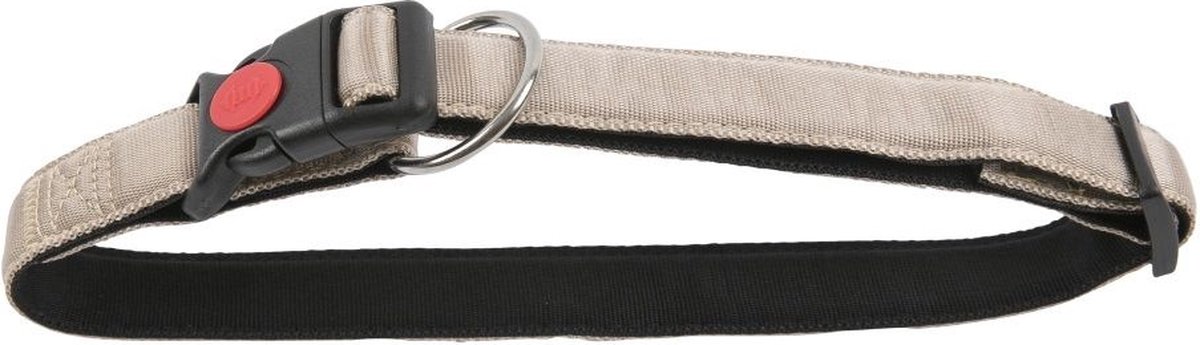 De-Tail Halsband Nylon met zachte voering en snelsluiting 15 mm x 25-35 cm Beige