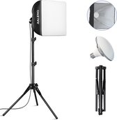 RALENO PS075 Softbox Studio Lamp - 50W - 5500K - Lampe LED 90CRI - Studio Flash Équipement de Studio Photo Continu - Softboxes Photographie - 16'' x 16''