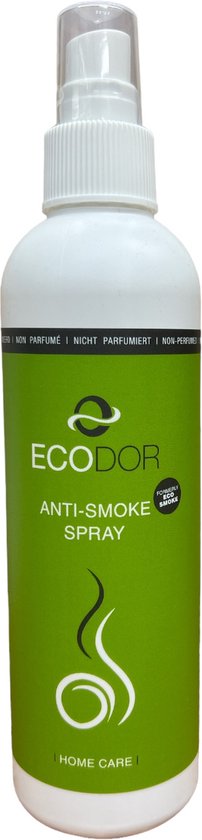 Ecodor EcoSmoke - 250 ml - Tabak en rooklucht geurverwijderaar - Sigarettengeur verwijderen - Anti rooklucht, nicotine ontgeurder / luchtverfrisser - Vegan - Ecologisch