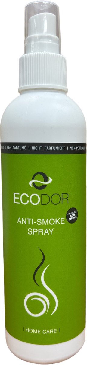 Ecodor EcoSmoke - 250 ml - Tabak en rooklucht geurverwijderaar - Sigarettengeur verwijderen - Anti rooklucht, nicotine ontgeurder / luchtverfrisser - Vegan - Ecologisch - Ecodor