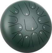 12'' 13 Notes Steel Tongue Drum Pan Drum Handpan Green 12 Inch Percussion Padded Travel Bag Mallet Bracket
