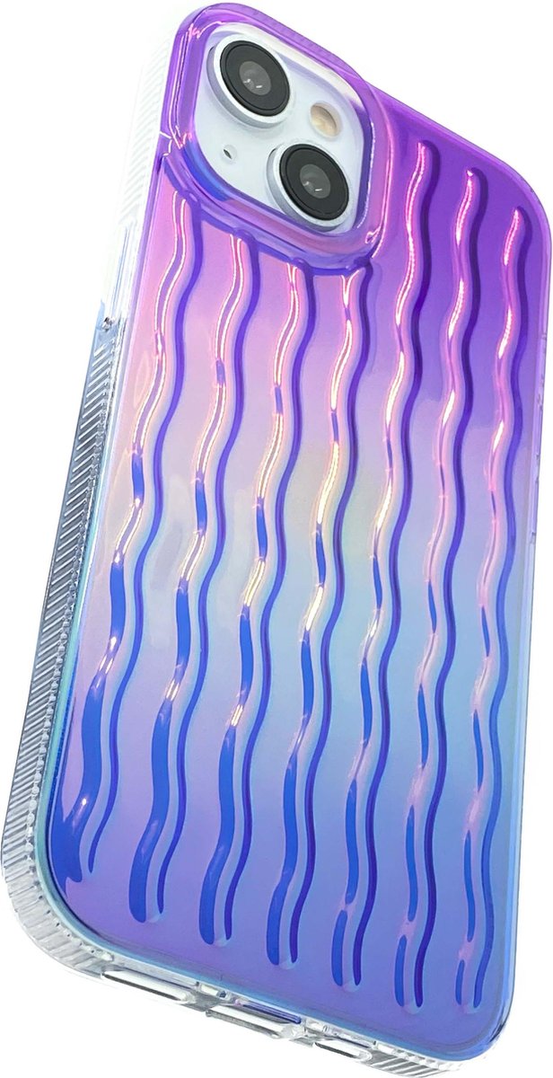 REBUS - Hoesje voor iPhone 14 Plus (6,7 inch), Season Vibes [polycarbonaat], glinsterend kuikenontwerp met golven, schokbestendige hoes. (Autumn)