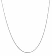 collier - minimalistisch - zilver kleur - stainless steel - 40 cm - flat snake - snake - 2 mm - smalle versie