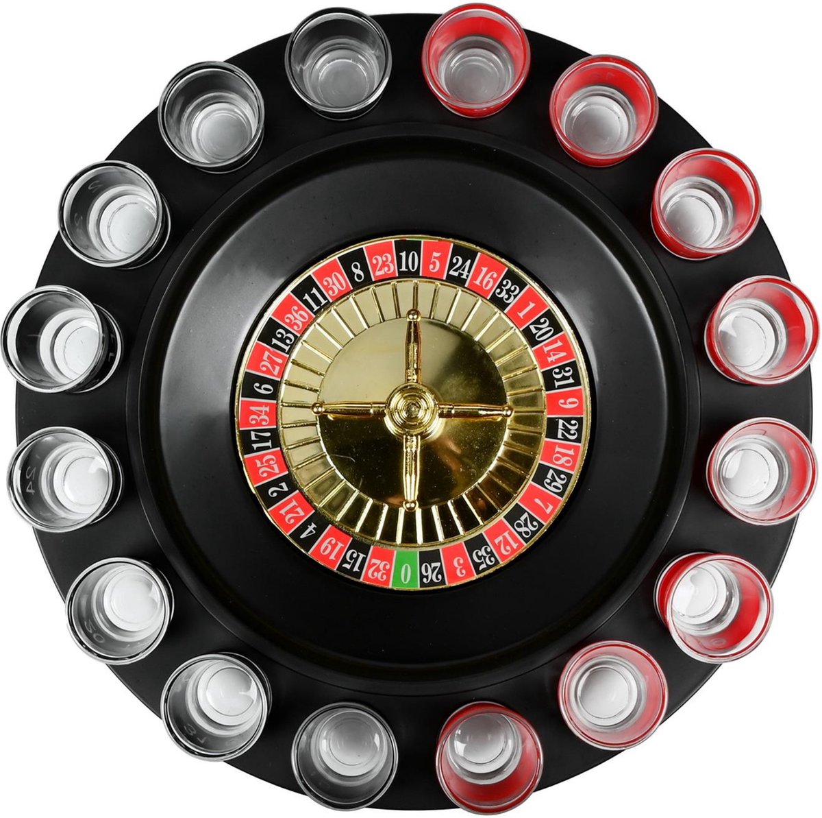 Roulette drankspel - Met 16 glazen en draaibaar wiel voor shots van Benson — cadeau in Partyspellen - foto 6