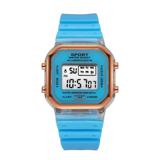 Color Digital Horloge - Blauw | Ø 36,5 mm | Siliconen | Fashion Favorite